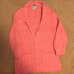 Aran crafts wool sweater - the color is salmon